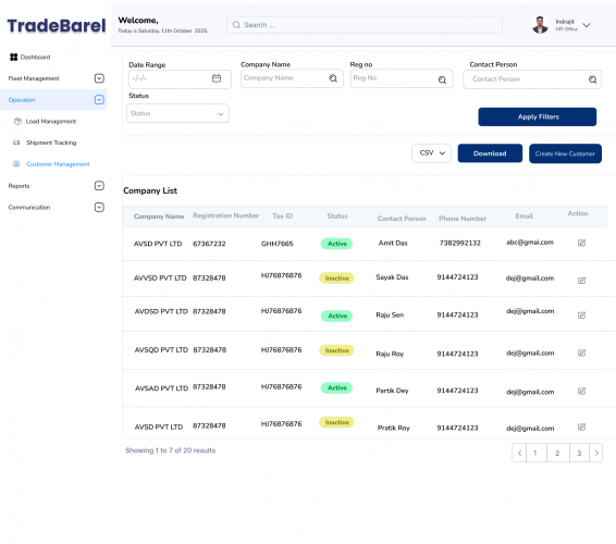 TradeBarel Fleet Management System screenshot 1
