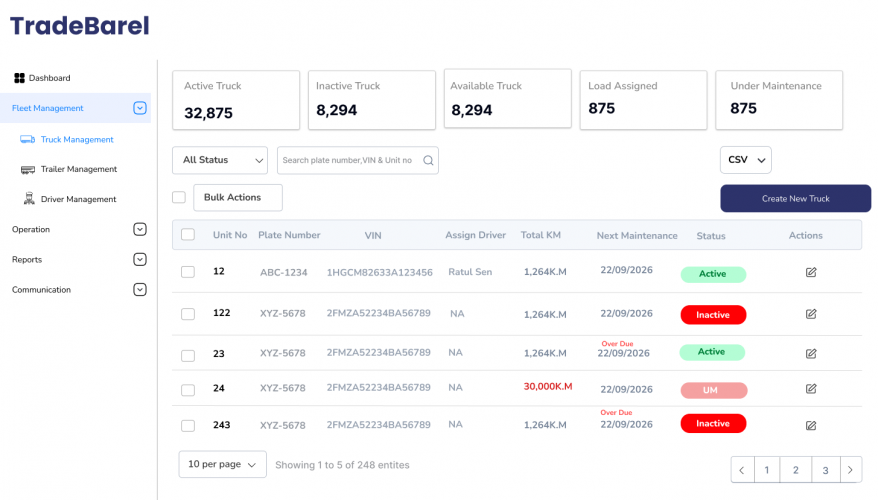 TradeBarel Fleet Management System screenshot 4