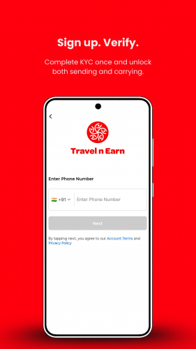 Travel n Earn – Peer-to-Peer Parcel Delivery & Earning Platform screenshot 2