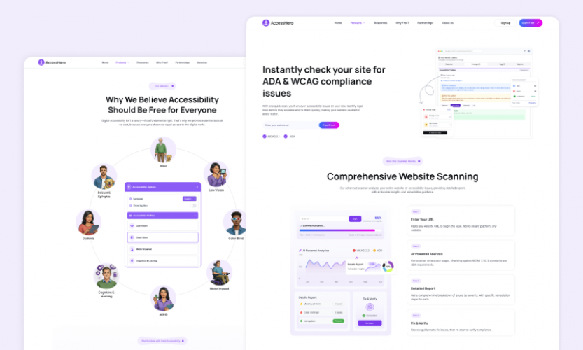 Access Hero Website design screenshot 2