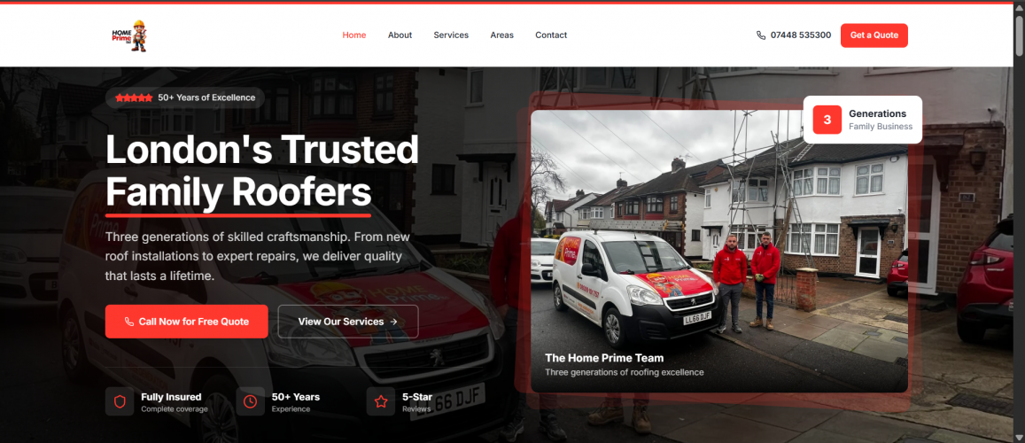 Home Prime Ltd Website screenshot 1
