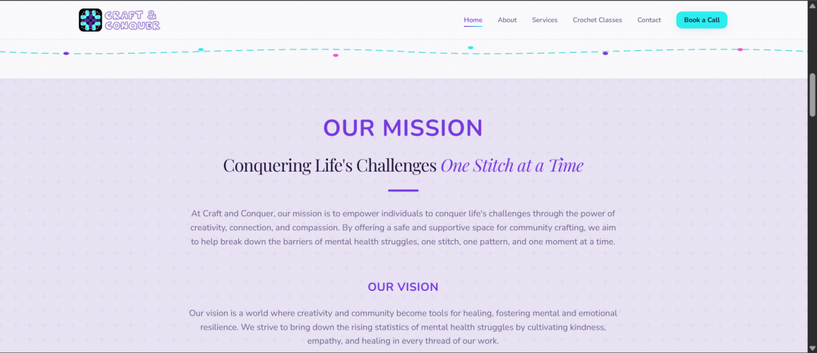 Craft & Conquer Website Design screenshot 1