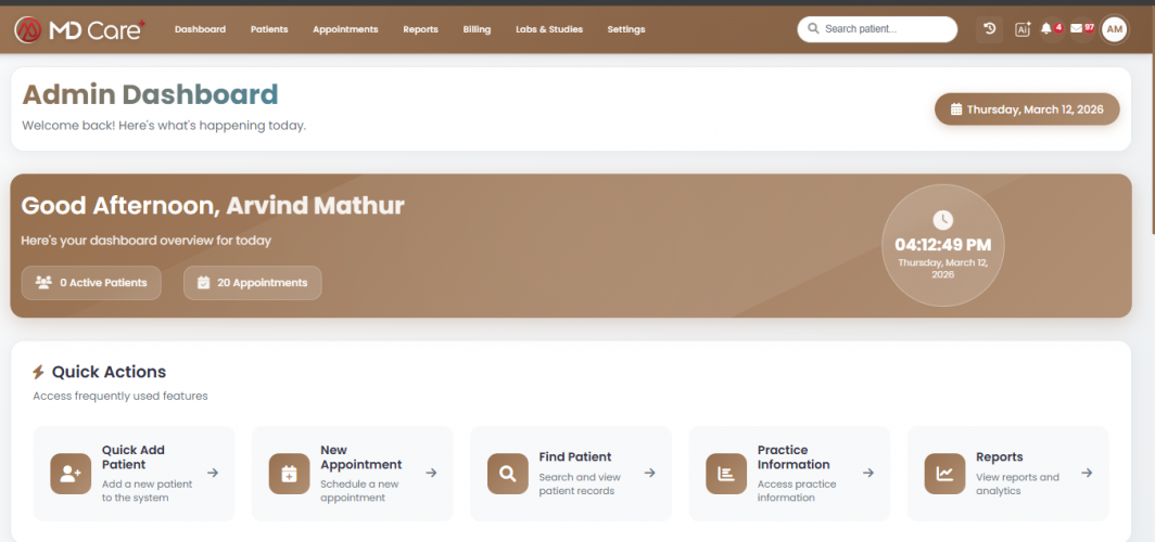 EMR (Electronic Medical Record) System screenshot 1