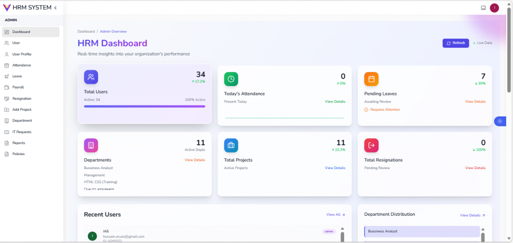 Human Resource Management Application screenshot 1