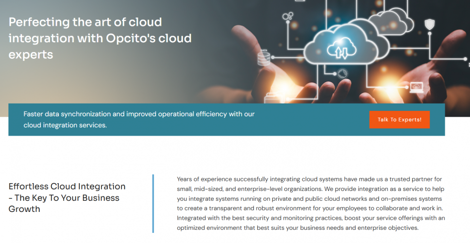 Cloud Integration | Opcito Technologies screenshot 1
