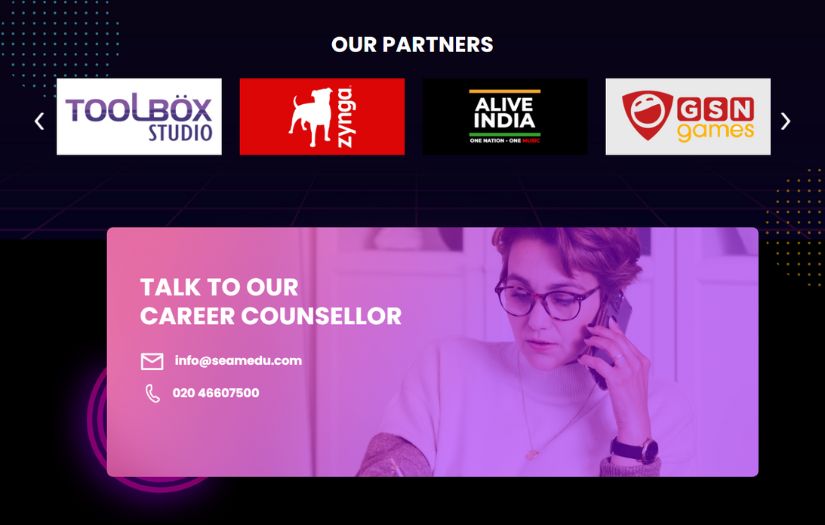 Seamedu Website screenshot 1