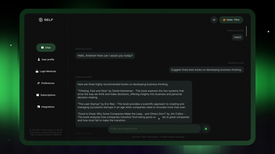 Self AI screenshot 2