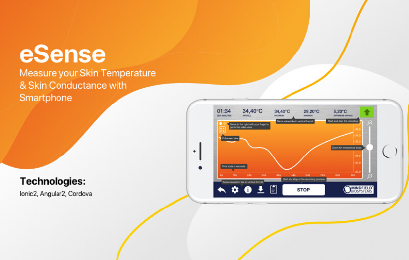 eSENSE | Measure your skin temperature & skin conductance with the microphone input of your smartphone screenshot 1