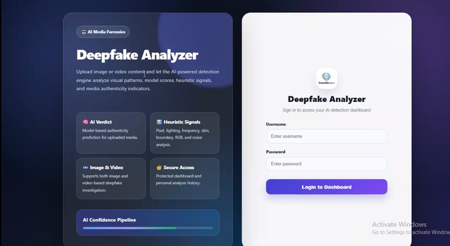 Deepfake Detection & Digital Content Security System screenshot 1