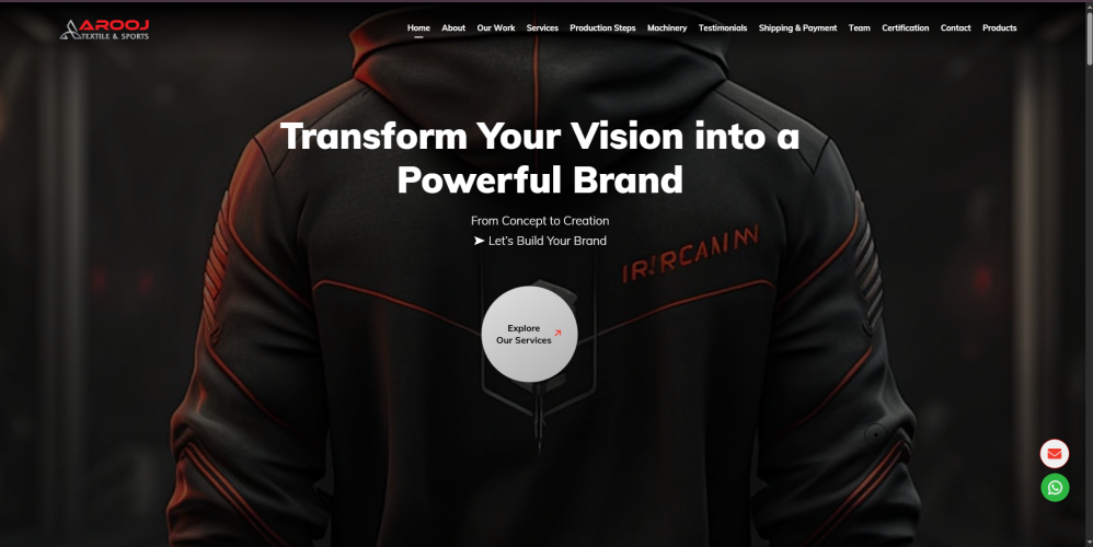 Arooj Textile Website Design & Development screenshot 3
