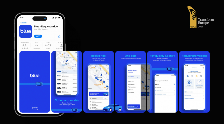 Blue |  Ride-Hailing App Branding & Visual Identity Design screenshot 4