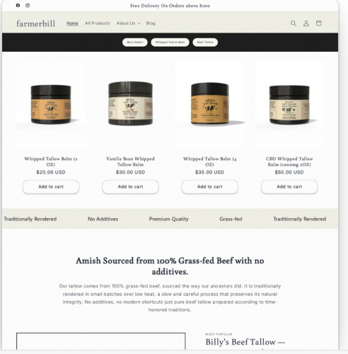 Beef Tallow Website screenshot 1