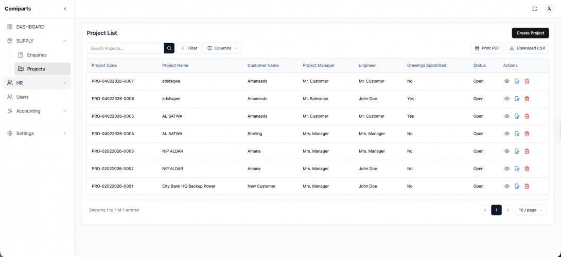 ERP and CRM for industrial generator solution screenshot 1