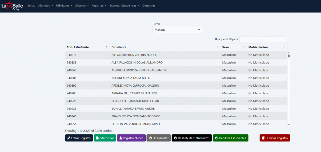Sistema Académico La Salle screenshot 1