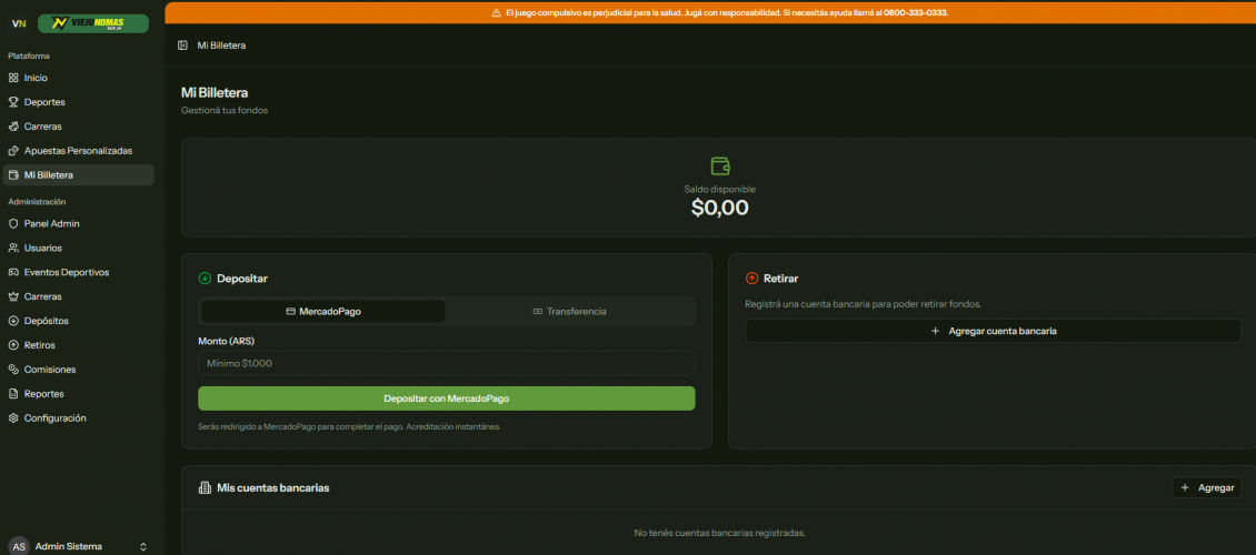 ViejoNoMás - Plataforma Integral de Apuestas Online screenshot 1