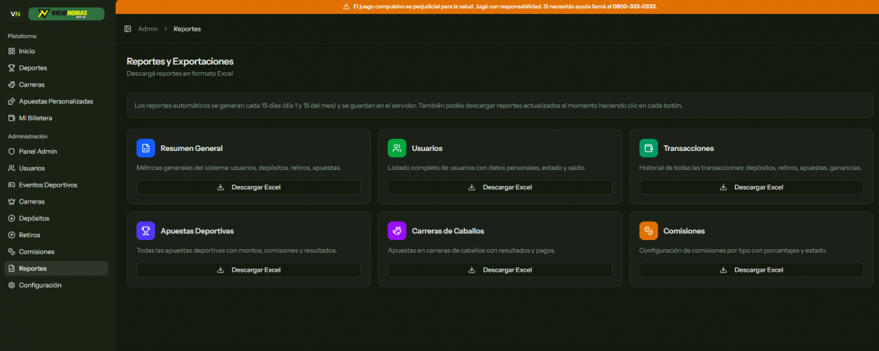 ViejoNoMás - Plataforma Integral de Apuestas Online screenshot 5