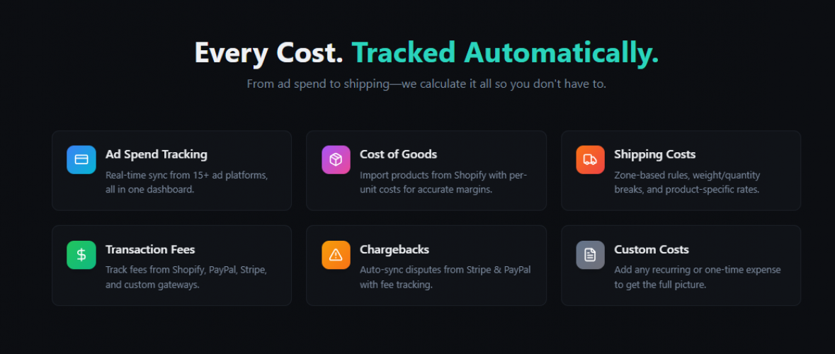 ClearProfit – Shopify Profit Calculator & E-commerce Analytics Dashboard screenshot 2