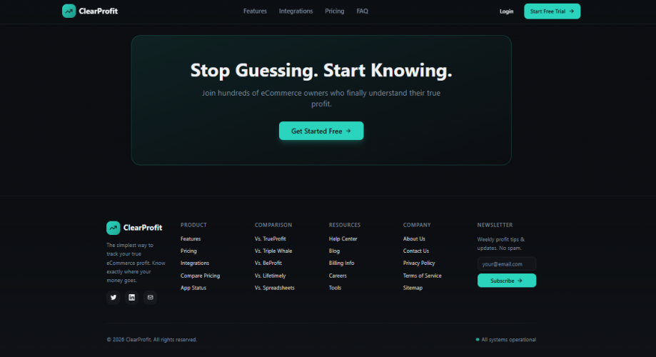ClearProfit – Shopify Profit Calculator & E-commerce Analytics Dashboard screenshot 1