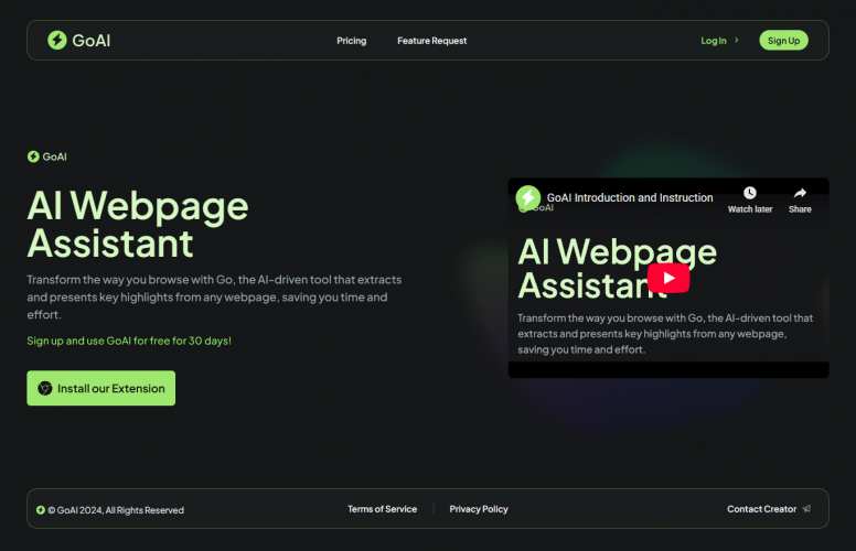 GoAI – AI Webpage Assistant & Browser Extension screenshot 1