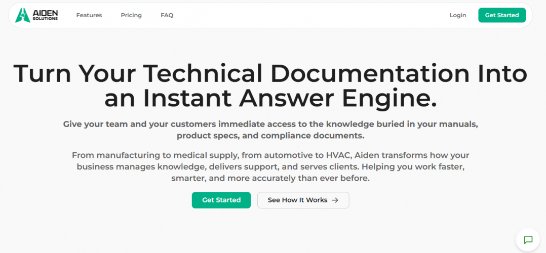 Aiden AI – Technical Documentation Answer Engine screenshot 2