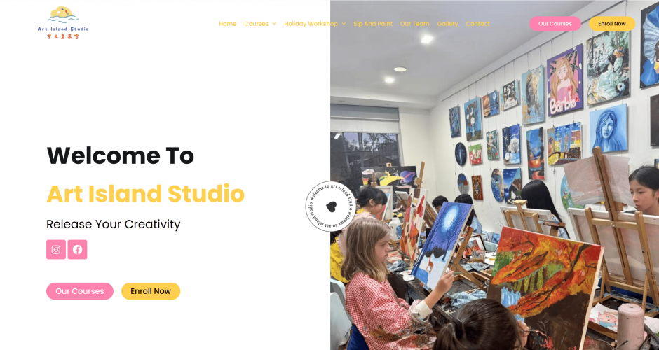 Kids Art School Website Case Study | Art Island screenshot 1