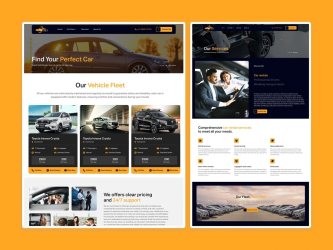 Grace Travels ( Car rental Website Development ) screenshot 1
