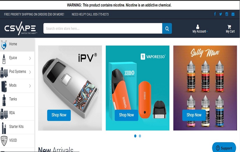 CSVAPE - Vape ecommerce Website screenshot 1