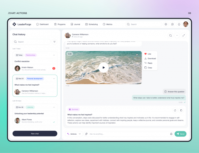 LeaderForge: E-Learning AI Assisted Coaching platform screenshot 2