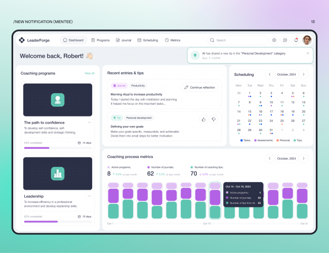 LeaderForge: E-Learning AI Assisted Coaching platform screenshot 1