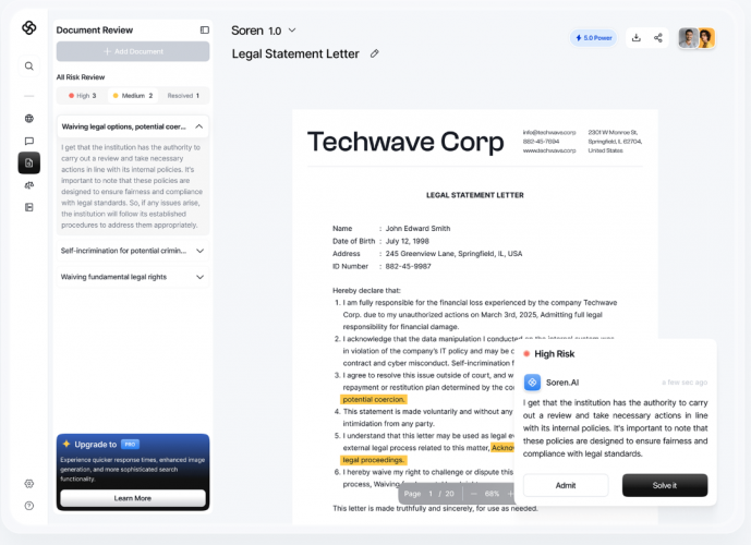 SorenAI: AI for Enterprise Legal Documents  screenshot 2