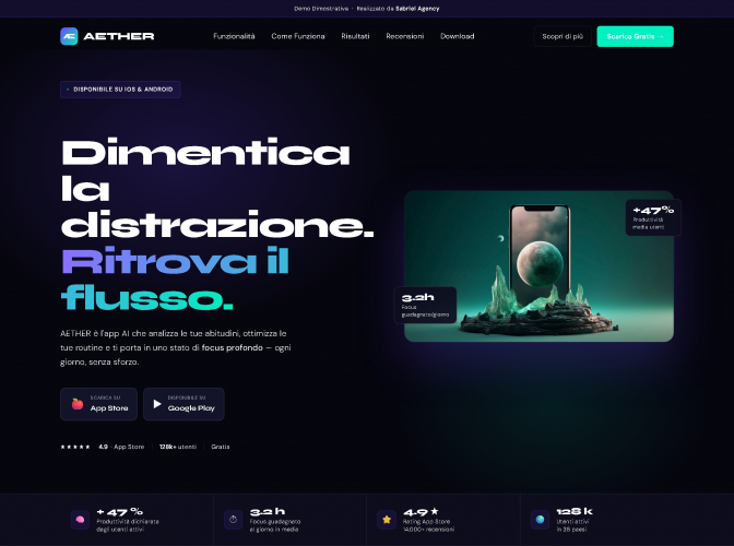 AETHER - Landing Page App AI screenshot 4