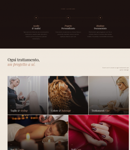 Atelier Seta - Sito Web Parrucchiere & Spa screenshot 3