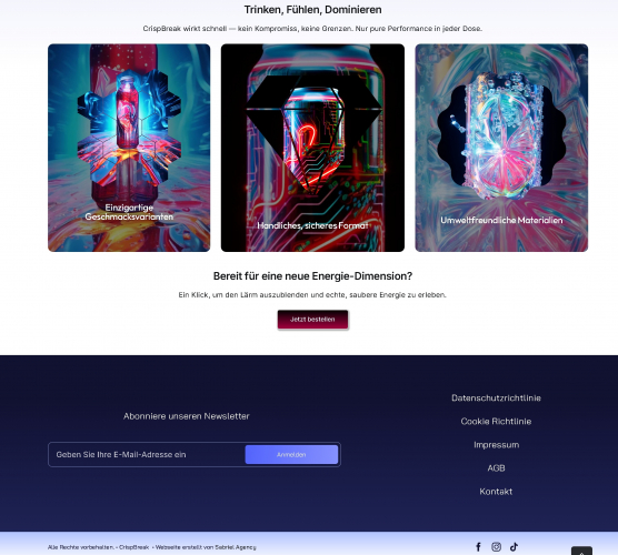 CrispBreak - Sito Web Energy Drink screenshot 2