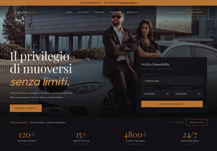 Velox Drive - Sito Web Noleggio Auto di Lusso screenshot 3