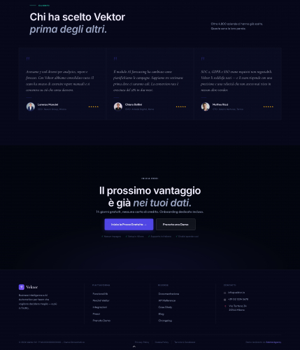 Vektor - Piattaforma SaaS Business Intelligence e AI screenshot 1