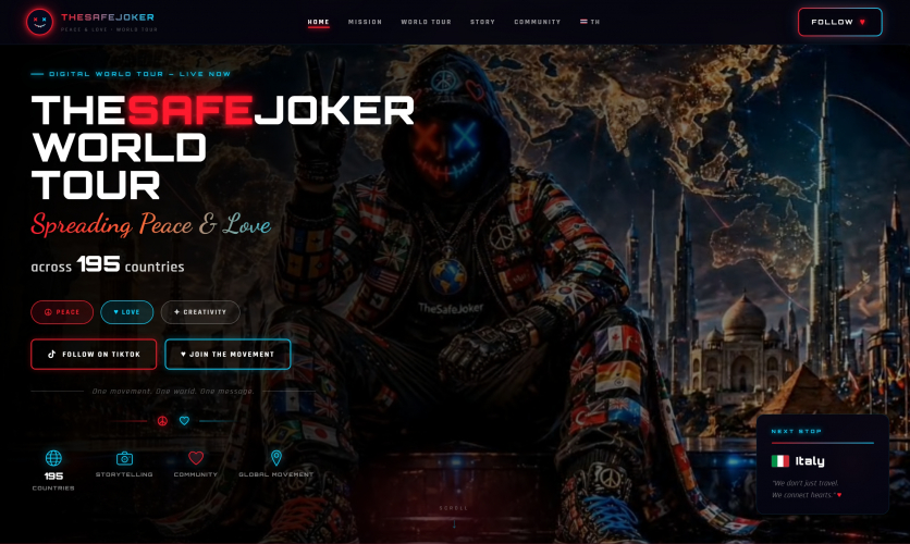 TheSafeJoker – Sito Web World Tour Peace & Love screenshot 2