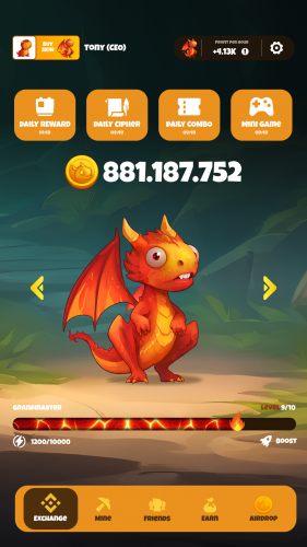 Bored Dragon – Tap-to-Earn Idle Game (2D Mobile) screenshot 2