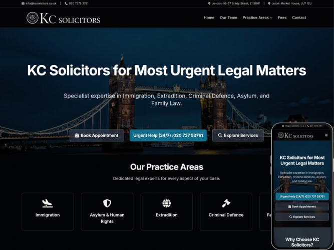 KC Solicitor - Law Firm Website screenshot 1