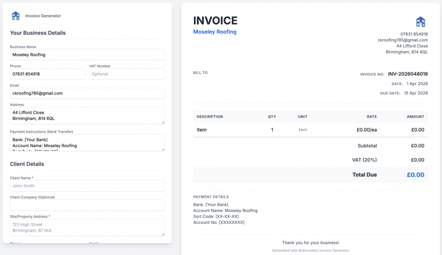 UK Roofer Website screenshot 2