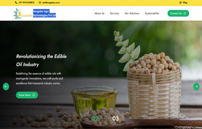 Website Development for Sungates Agri Technologies Pvt Ltd – Agri Business Digital Platform screenshot 1