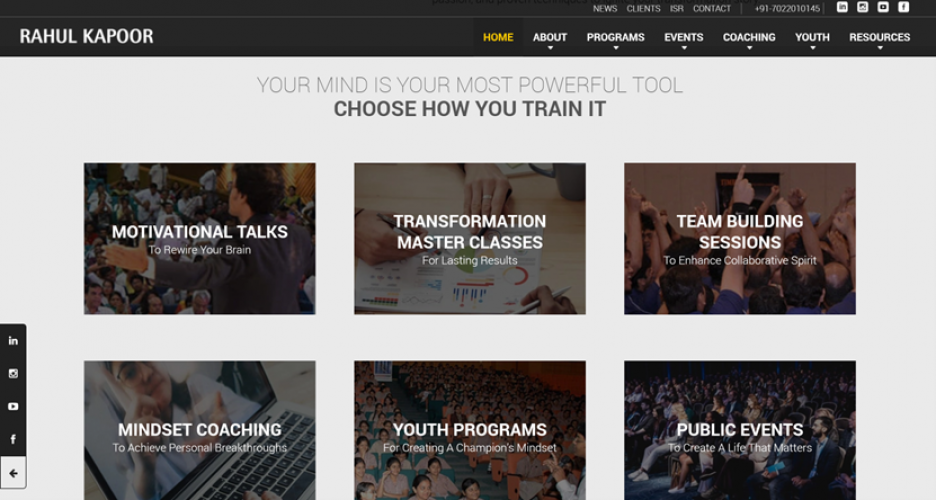 Personal Branding Website for Rahul Kapoor – Mindset Coach & Motivational Speaker screenshot 1