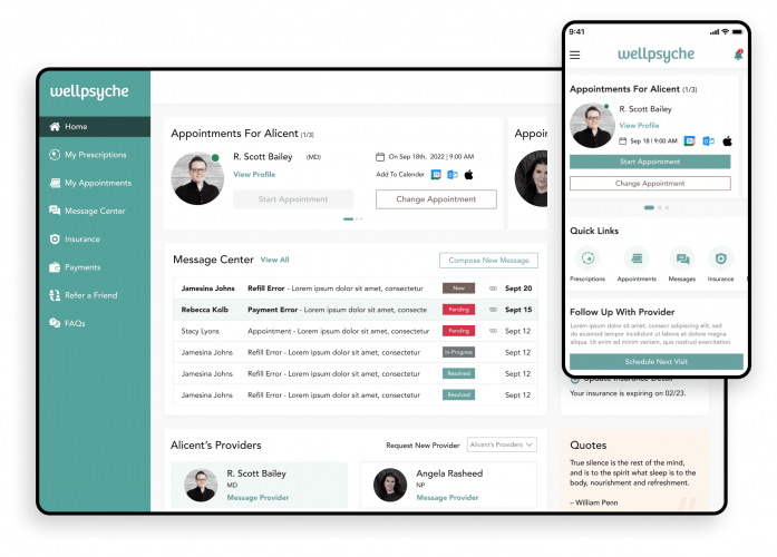 Tele-healthcare SaaS app UI/UX screenshot 1
