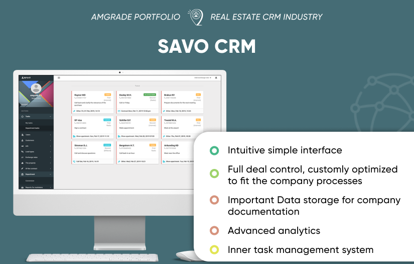 SAVO CRM system screenshot 1