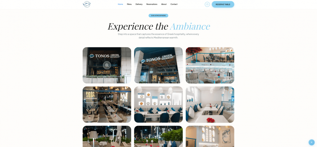 Tonos Greek Restaurant – Next.js Website with Online Reservations, Menu & WhatsApp Ordering screenshot 1
