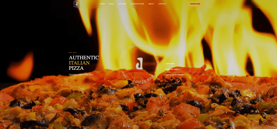 JPizza House – Authentic Italian Pizzeria Website with Online Ordering, Reservations & WhatsApp Integration screenshot 3