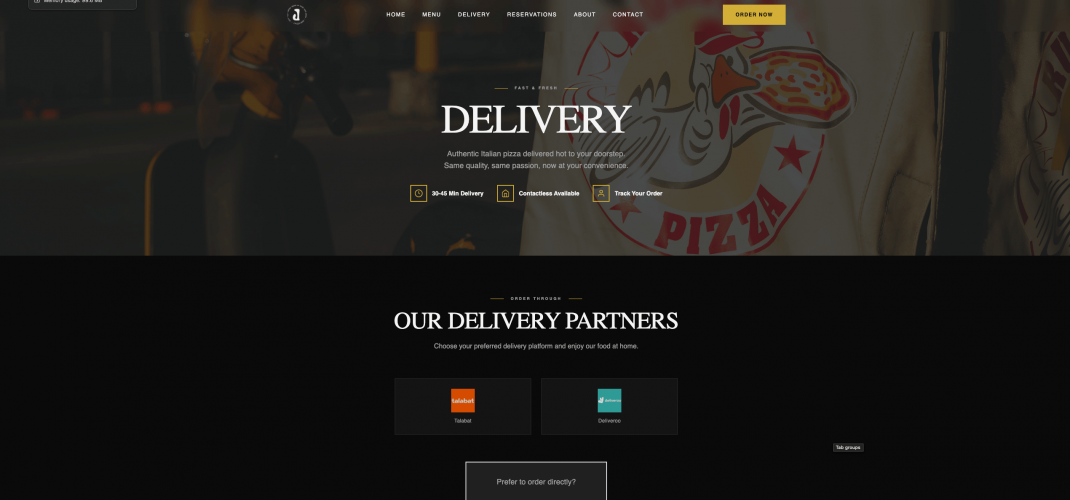 JPizza House – Authentic Italian Pizzeria Website with Online Ordering, Reservations & WhatsApp Integration screenshot 4