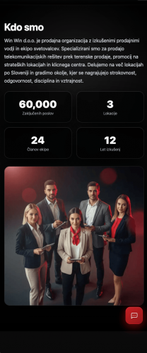 Win Win – Sales Recruitment Website for Leading Slovenian Telecom Sales Organization with AI Chatbot & Contentful CMS screenshot 4
