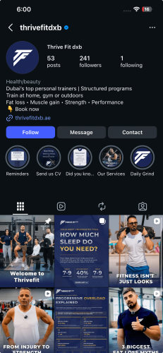 ThriveFit DXB – Social Media Management & Reels Production for Premium Dubai Personal Training Brand screenshot 4