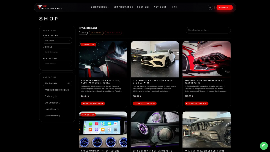 Vip Performance Website Redesign screenshot 3