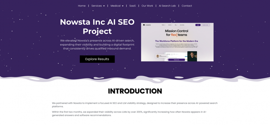 Nowsta Inc AI SEO Project screenshot 1